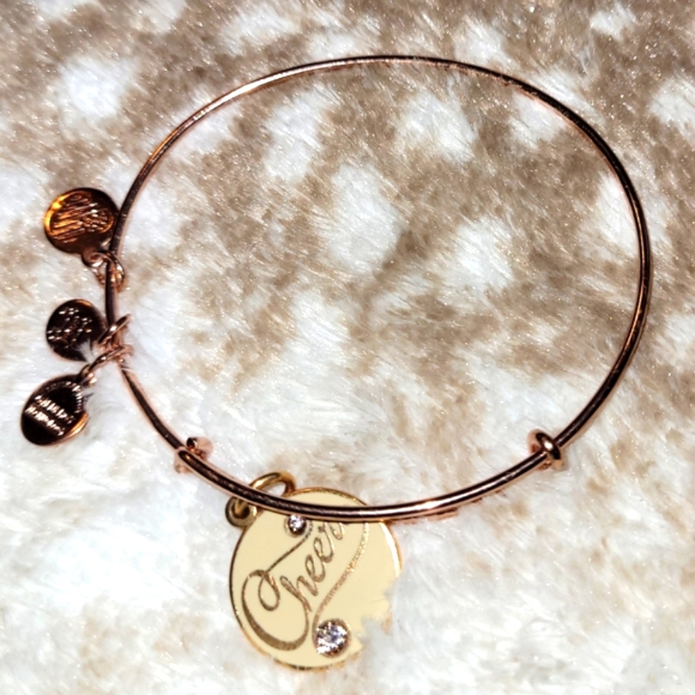 Alex and Ani CHEERS Charm Bangle!! Rose Gold color